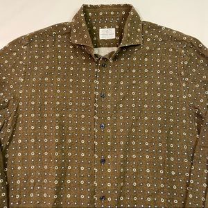 Emanuel Berg Mens Modern Fit Dress Shirt Size XL Made in Poland 🇵🇱